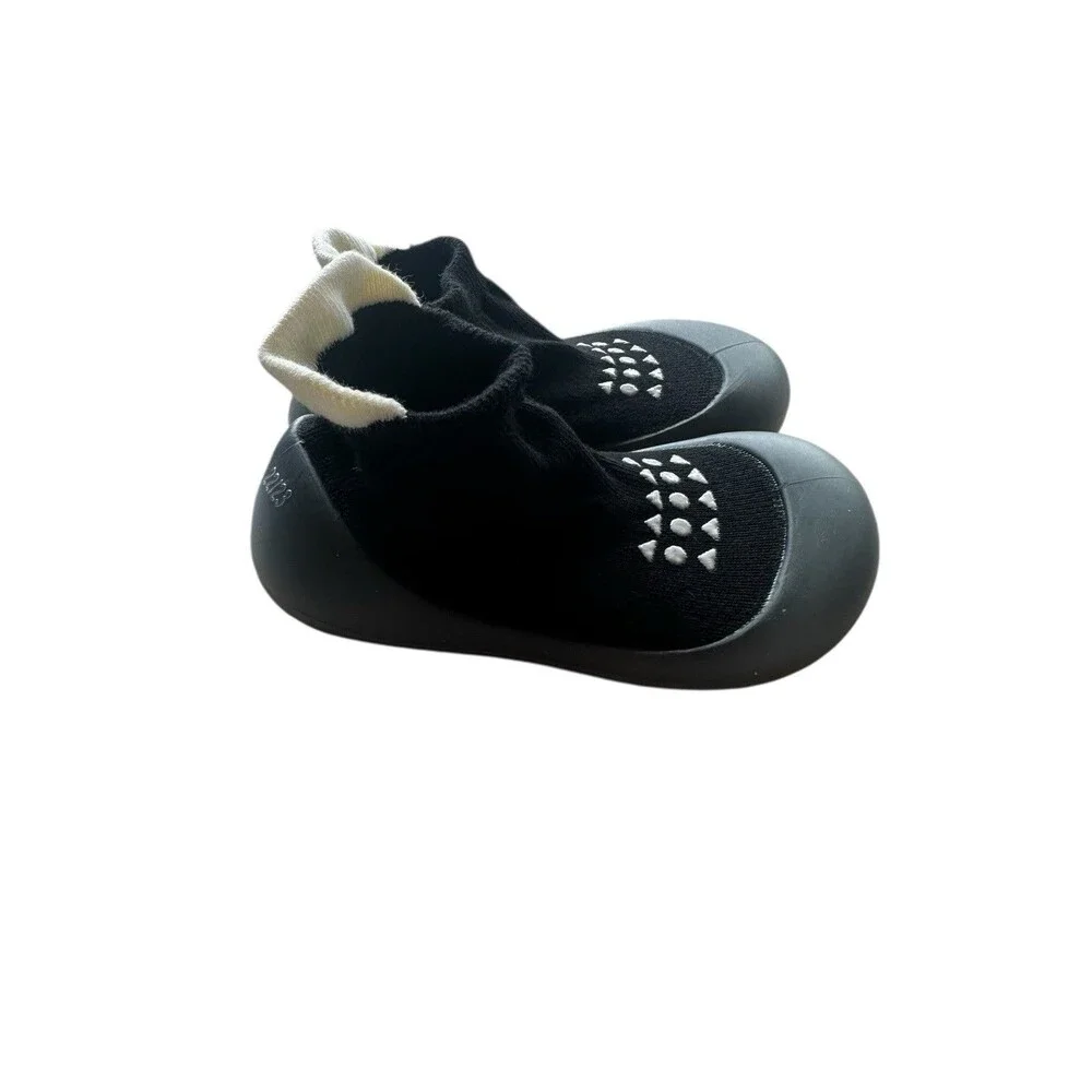 Baby Soft Breathable Sole Socks First Walking Shoes Non-Skid US 6 13.5cm Black